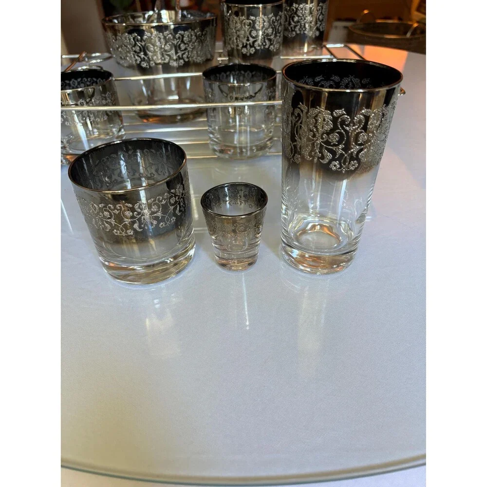 Silver Fade by Vitreon Queens Lusterware, ltd Bar Set